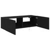 vidaXL Meuble TV mural Montage mural 2 pcs Ch&ecirc;ne noir 100 x 35 x 31 cm