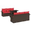 vidaXL Ensemble de canap&eacute; de jardin 7 pcs Marron polyrotin