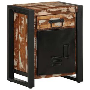 vidaXL Table de chevet multicolore 40x30x50 cm bois de r&eacute;cup&eacute;ration