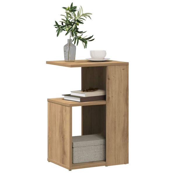 vidaXL Table d'appoint ch&ecirc;ne artisanal 36x30x56 cm bois d'ing&eacute;nierie