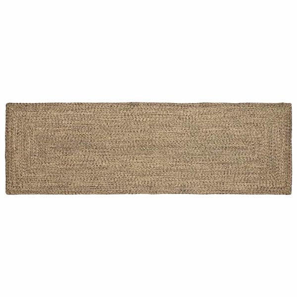 vidaXL Tapis de surface Rectangulaire Naturel et Noir 80 x 250 cm Jute