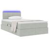 vidaXL Lit avec rangement et LED Gris clair 120 x 190 cm Velours