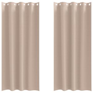 vidaXL Rideaux occultants avec anneaux 2 pc Taupe 245 x 140 cm