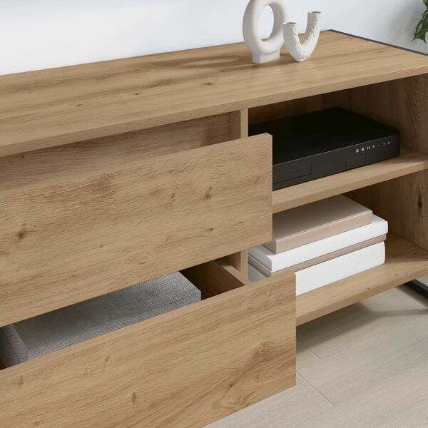 vidaXL Meuble TV Ch&ecirc;ne artisan 100 x 36 x 49,5 cm Bois d'ing&eacute;nierie