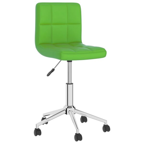 vidaXL Chaise pivotante de salle &agrave; manger Vert Similicuir