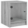 vidaXL Tables de chevet et portes vitr&eacute;es 2pcs sonoma gris 35x37x42cm