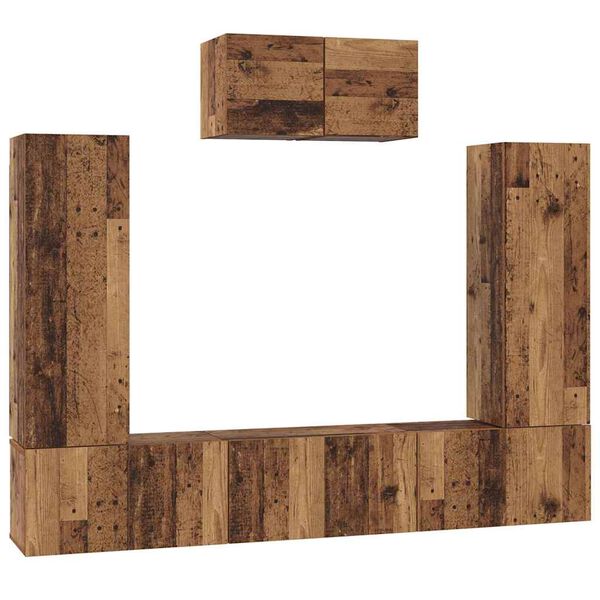 vidaXL Ensemble meuble TV 7 pcs Bois Ancien Bois d'ing&eacute;nierie