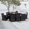 vidaXL Ensemble &agrave; manger de jardin 9 pcs Noir