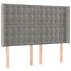vidaXL T&ecirc;te de lit &agrave; LED Gris clair 147x16x118/128 cm Velours