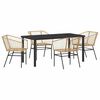 vidaXL Ensemble de salle &agrave; manger pour jardin 5 pc Marron polyrotin