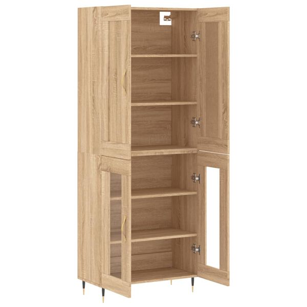 vidaXL Buffet haut Ch&ecirc;ne sonoma 69,5x34x180 cm Bois d'ing&eacute;nierie