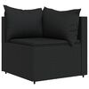 vidaXL Canap&eacute;s d'angle de jardin et coussins 2pcs Noir R&eacute;sine tress&eacute;e
