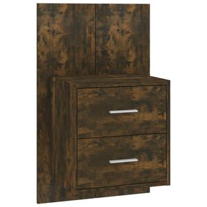 vidaXL Table de chevet murale Ch&ecirc;ne fum&eacute;