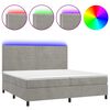 vidaXL Sommier &agrave; lattes de lit matelas et LED Gris clair 200x200 cm