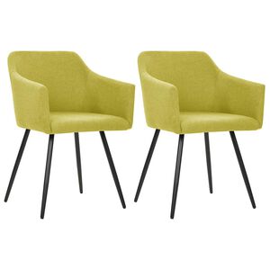 vidaXL Chaises &agrave; manger lot de 2 vert tissu