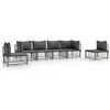 vidaXL Salon de jardin 6 pcs avec coussins anthracite r&eacute;sine tress&eacute;e
