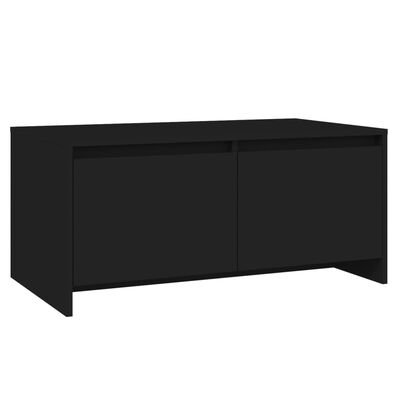 vidaXL Table basse noir 90x50x41,5 cm bois d'ingénierie