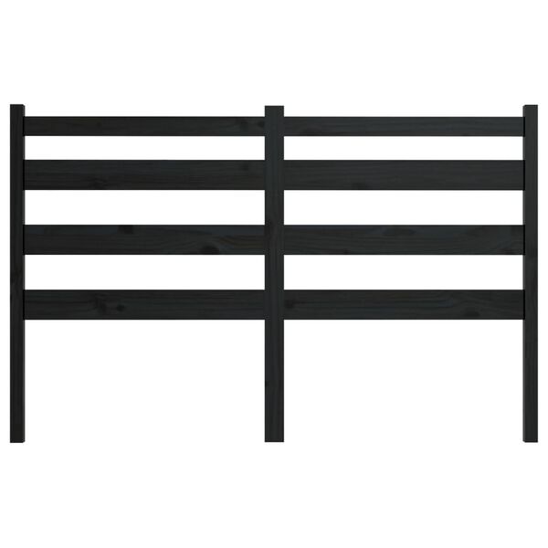 vidaXL T&ecirc;te de lit Noir 206x4x100 cm Bois massif de pin