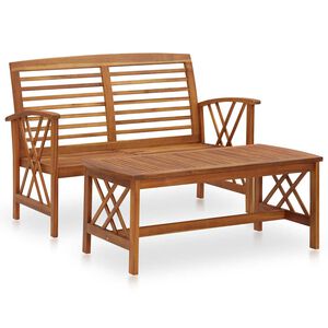 vidaXL Salon de jardin 2 pcs avec coussins bois d'acacia solide