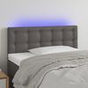 vidaXL T&ecirc;te de lit &agrave; LED Gris 100x5x78/88 cm Similicuir