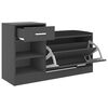 vidaXL Banc &agrave; chaussures Gris 94,5x31x57 cm Agglom&eacute;r&eacute;
