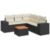 vidaXL Salon de jardin 6 pcs avec coussins noir r&eacute;sine tress&eacute;e