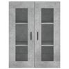 vidaXL Buffet haut Gris b&eacute;ton 69,5x34x180 cm Bois d'ing&eacute;nierie