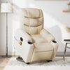 vidaXL Fauteuil inclinable de massage &eacute;lectrique Cr&egrave;me Tissu