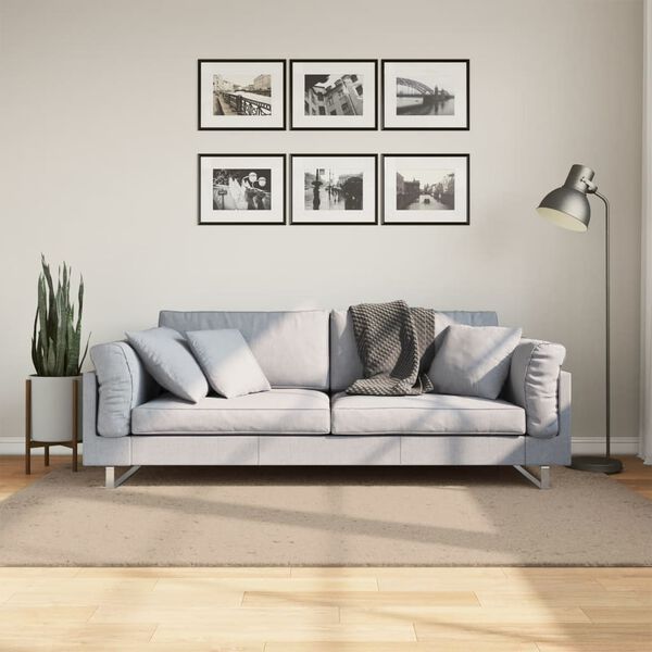 vidaXL Tapis HUARTE &agrave; poils courts doux et lavable sable 140x200 cm