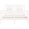 vidaXL Cadre de lit sans matelas blanc bois massif