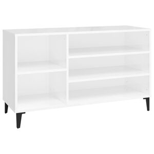 vidaXL Armoire &agrave; chaussure Blanc brillant 102x36x60 cm Bois ing&eacute;nierie