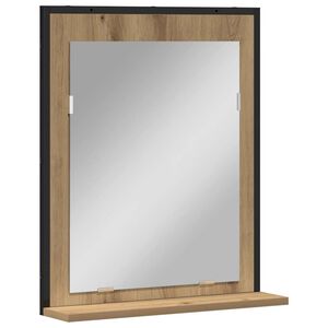 vidaXL Miroir ch&ecirc;ne artisanal 50 x 12 x 60 cm Verre et Bois Ing&eacute;nierie