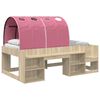 vidaXL Cadre de lit avec tunnel avec &eacute;tag&egrave;re 3 pc Ch&ecirc;ne Sonoma et rose