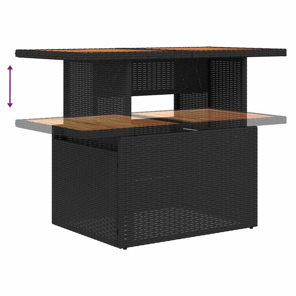 vidaXL Ensemble de salle &agrave; manger pour jardin 9 pcs Noir et Marron