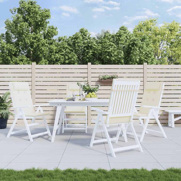 vidaXL Coussins de chaise &agrave; dossier haut lot de 4 cr&egrave;me tissu oxford