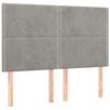 vidaXL T&ecirc;te de lit Gris clair 144 x 5 x 118/128 cm Velours