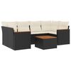 vidaXL Salon de jardin 7 pcs avec coussins noir r&eacute;sine tress&eacute;e