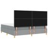 vidaXL Lit &agrave; ressort LED avec matelas Gris clair 200 x 200 cm tissu