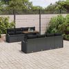 vidaXL Ensemble de canap&eacute; de jardin 9 pcs Noir Poly rotin
