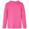 T-shirt enfants &agrave; manches longues tricot c&ocirc;tel&eacute; rose vif 116