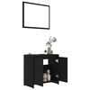 vidaXL Ensemble de meubles de salle de bain Noir Agglom&eacute;r&eacute;