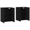 vidaXL Armoires murales 2 pcs noir 69,5x34x90 cm