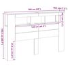 vidaXL T&ecirc;te de lit LED avec &eacute;tag&egrave;re Ch&ecirc;ne noir 160 x 18,5 x 103,5 cm