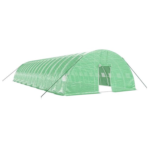 vidaXL Serre avec cadre en acier vert 96 m&sup2; 16x6x2,85 m