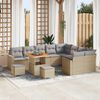 vidaXL Ensemble de canap&eacute; de jardin 12 pcs Beige polyrotin