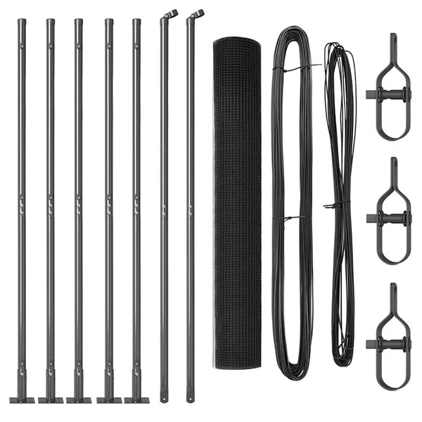 vidaXL Poteau de cl&ocirc;ture. Gris 10 x 1,2 m (maille 25 x 25 mm)