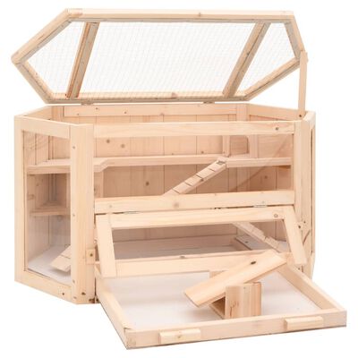 vidaXL Cage à hamster 80x40x43 cm bois massif de sapin