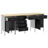 vidaXL Placard de travail avec tiroir 4 pcs Noir 200 x 55 x 85 cm