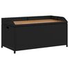 vidaXL Banc de rangement noir r&eacute;sine tress&eacute;e et bois d'acacia