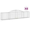vidaXL Paniers à gabions arqués 8 pcs 300x30x60/80 cm Fer galvanisé